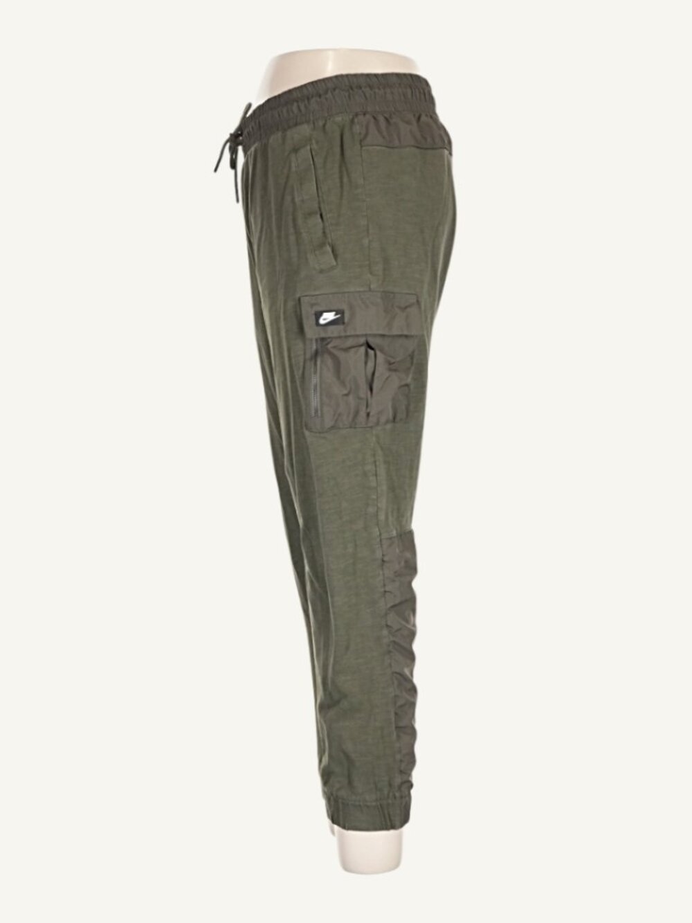 Nike Green Cargo Jogger Pants Size L Cotton Utility Athleisure Activewear - Picture 6 of 7